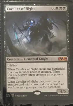 MTG CAVALIER OF NIGHT RARE MAGIC THE GATHERING Core Set 2020 Regular - Image 1
