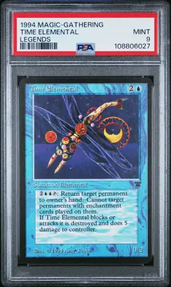 TIME ELEMENTAL Legends Rare PSA 9 MTG [Nostalgium] - Image 1