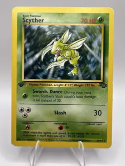 Pokemon Scyther TCG Jungle Card 26/64 Regular 1st Edition Rare - Image 1