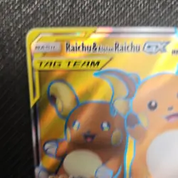 Pokemon TCG Raichu & Alolan Raichu GX 220/236 SM Unified Minds Full Art Holo - Image 3