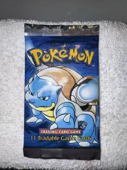 Pokemon Shadowless Base Set Booster Pack (Blastoise Art) Long Crimp - Image 1