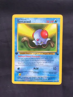 Pokemon Cards: Fossil 1st Edition Common: Tentacool 56/62 - Image 1