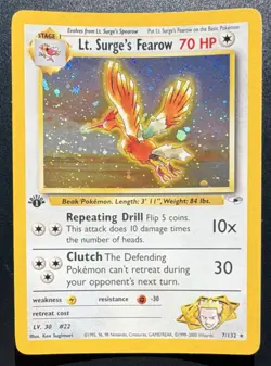 Lt. Surge's Fearow 7/132 Holo Rare - Gym Heroes - 1st Edition - Pokemon WOTC - Image 1