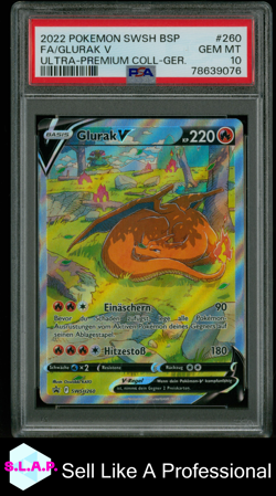 GLURAK V POKEMON 260 2022 ULTRA PREMIUM COLLECTION PROMO - DEUTSCH PSA 10 - Image 1