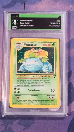 Pokemon TCG Venusaur Holo Rare 18/130 Base Set 2 1999 Degree 8 - Image 1