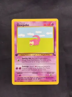 Pokemon Cards: Fossil 1st Edition Common: Slowpoke 55/62 - Image 1