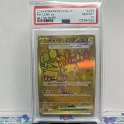 PSA 10 Pikachu ex UR Ultra Rare 236/187 sv8a Terastal Festival Japanese Pokemon - Image 1