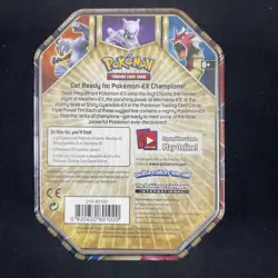 POKEMON 2016 XY Triple Power Mewtwo EX - Factory Sealed Collector Tin 820650801020 - Image 2