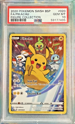 PSA 10 Pikachu #SWSH020 FA - 2020 Pokemon Figure Collection BSP Promo #20 - Image 1