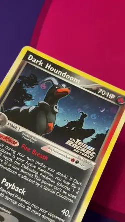 Dark Houndoom Reverse Holo 37/109 Ex Team Rocket Returns Pokemon Card Stamped - Image 2