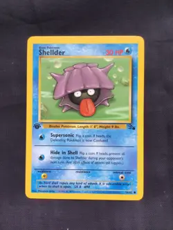 Pokemon Cards: Fossil 1st Edition Common: Shellder 54/62 - Image 1