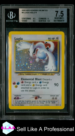 LUGIA POKEMON 9/111 2000 NEO GENESIS HOLO ENGLISH BECKETT 7.5 - Image 1
