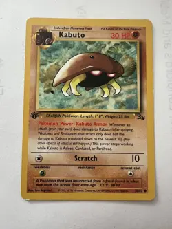 Pokemon TCG 1999 Pokemon Fossil 1st Edition Kabuto #50/62 NM/LP WOTC - Image 1