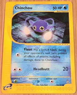 Chinchou # 70/147 (Lampi) Common Aquapolis 2003 Pokemon Englisch Mint Vintage - Image 1