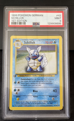 1999 Pokemon Deutsch Schillok 1st. Edition Base Set 42/102 PSA 9 Wartortle - Image 1