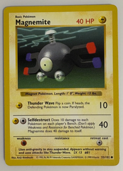 Pokemon Magnemite Base Set Shadowless 053/102 Common MP - Image 1