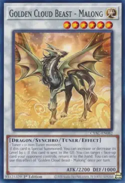 Yugioh! Golden Cloud Beast - Malong - CYAC-EN082 - Common - 1st Edition Near Min - Image 1