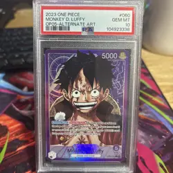 2023 One Piece Monkey D Luffy English Leader Alt Art OP05-060 PSA 10 Gem Mint - Image 1