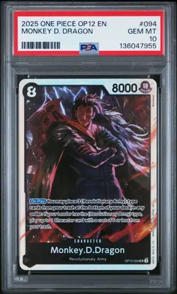 PSA 10 Monkey D. Dragon OP12-094 2025 One Piece Op12-Legacy Of The Master #094 - Image 1