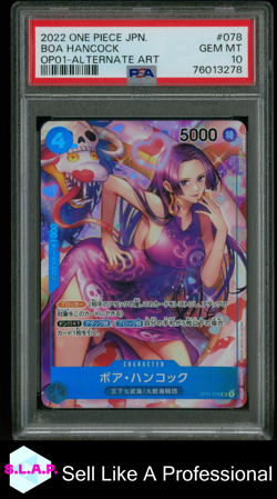 ONE PIECE BOA HANCOCK ALTERNATIVE ART OP01-078 BANDAI - 2022 - GEM MT JP PSA 10 - Image 1