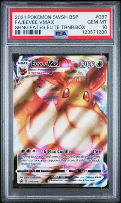 2021 POKEMON SWSH BLACK STAR PROMO #087 FULL ART/EEVEE VMAX PSA 10 - Image 1