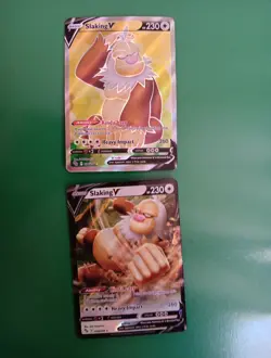 Pokemon TCG Slaking v Full Art Holo Ultra Rare Card Pokemon Go 077/078 - Image 1
