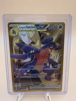 Pokemon Destined Rivals Cynthia's Garchomp EX Card 241/182 Hyper Rare Gold TCG - Image 5