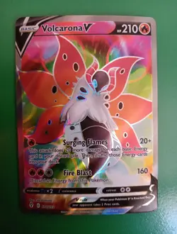 Pokemon TCG Volcarona v Evolving Skies Holo Ultra Rare Card 170/203 Full Art - Image 1