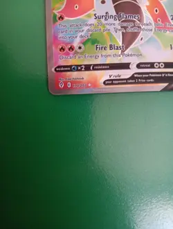 Pokemon TCG Volcarona v Evolving Skies Holo Ultra Rare Card 170/203 Full Art - Image 3