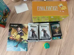 Magic Final Fantasy Opened Chocobo Bundle Inc Track Foil Land Cards Wheel & More - Image 1