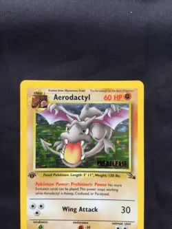 Pokemon Cards: 1st Edition Fossil Rare Holo Prerelease: Aerodactyl 1/62 - Image 2