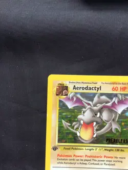 Pokemon Cards: 1st Edition Fossil Rare Holo Prerelease: Aerodactyl 1/62 - Image 3