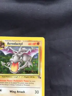 Pokemon Cards: 1st Edition Fossil Rare Holo Prerelease: Aerodactyl 1/62 - Image 4