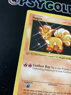 First 1st Edition SHADOWLESS Vulpix Pokemon Card Base Set Grey Stamp - Image 2