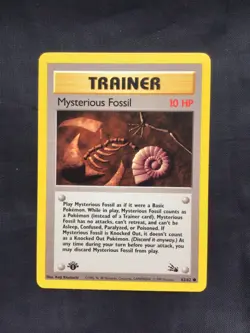 Pokemon Cards: Fossil 1st Edition Common: Mysterious Fossil 62/62 - Image 1