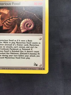 Pokemon Cards: Fossil 1st Edition Common: Mysterious Fossil 62/62 - Image 4
