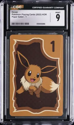 2022 POKEMON PLAYING CARDS KOREAN PAPER SAFARI #1 EEVEE CGC 9 - Image 1