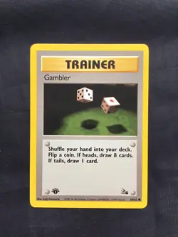 Pokemon Cards: Fossil 1st Edition Common: Gambler 60/62 - Image 1