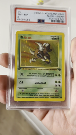 1st Edition Pinsir 9/64 Jungle Holo Rare Pokemon Card PSA 8 - Image 2