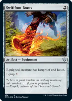 1 x Swiftfoot Boots - Theme Deck Exclusive - Commander Legends - NM-Mint - MTG - Image 1