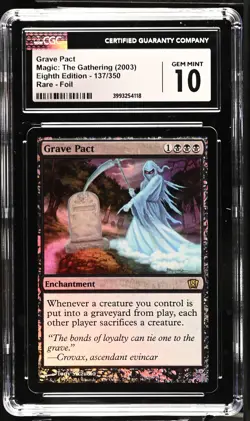 GRAVE PACT 8th Edition Foil Rare CGC 10 MTG [Nostalgium] - Image 1