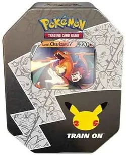 Pokemon Celebrations Tin (Lance's CHARIZARD V) 25th Anniversary Factory Sealed - Image 1