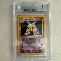 Pokemon Alakazam Base Set Unlimited Holo Rare #1 BGS 9 Mint (10 Subgrade!) - Image 1