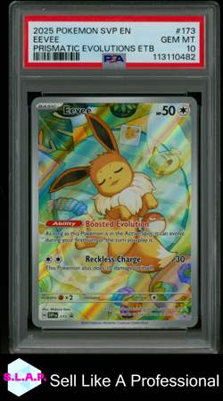 EEVEE PRISMATIC EVOLUTIONS ETB POKEMON SVP EN-SV BLCK STAR PROMO 2025 173 PSA 10 - Image 1