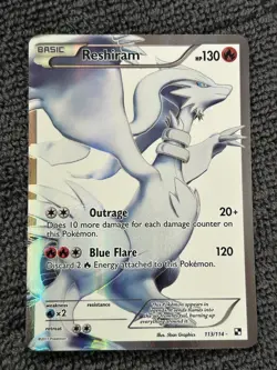 Pokemon Reshiram (113 Full Art) 113/114 Black & White Holo - 2011 - Image 1