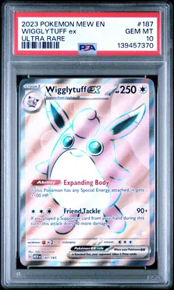 2023 POKEMON MEW EN-151 ULTRA RARE #187 WIGGLYTUFF EX PSA 10 - Image 1