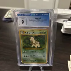 1999 Pokemon Japanese Neo Premium File Bayleef CGC 9 Mint Slabbed Graded - Image 1
