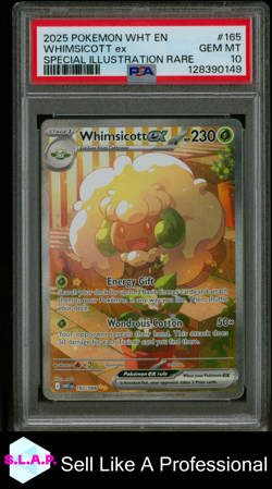 WHIMSICOTT EX SPECI4L ILL RARE POKEMON WHT EN-WHITE FLARE 2025 165 PSA 10 - Image 1