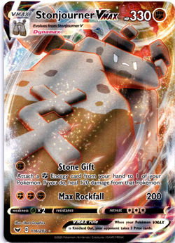 Pokemon TCG Stonjourner VMAX 116/202 Sword & Shield Holo Rare Near Mint - Image 1