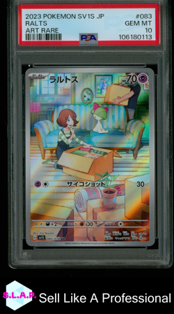 RALTS ART RARE POKEMON JAPANESE SV1S-SCARLET EX 2023 083 PSA 10 - Image 1
